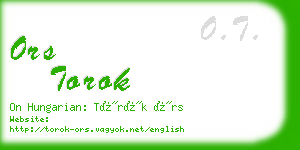 ors torok business card